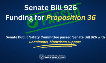 PASSED: Senator Strickland’s Prop. 36 funding bill advances out of key committee hearing 
